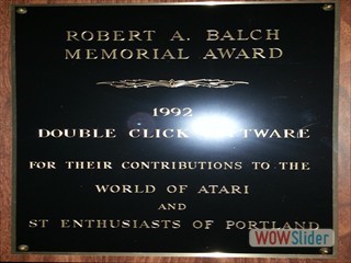 Portland Atari User Group appreciation award